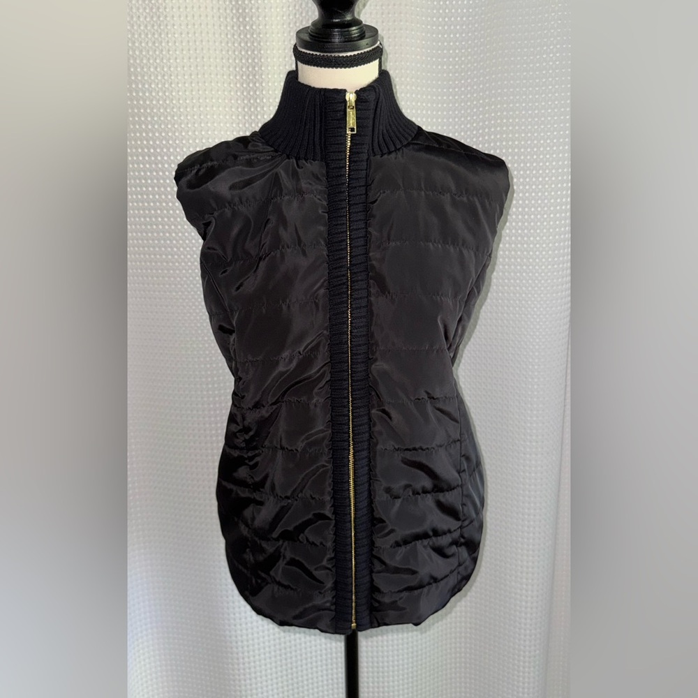 MICHAEL KORS Black‎ Knit back quilted Vest Size Large
